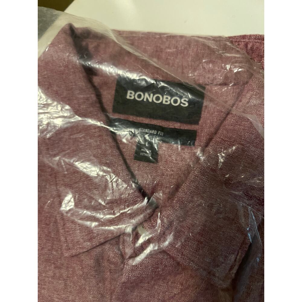 Bonobos Brushed Flannel Button Down Shirt $110 Red Jasper Long Sleeve NWT Large - Picture 6 of 8
